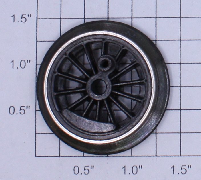 Lionel 701-15 B6 Geared Open Spoked End Wheel with Nickel Rim
