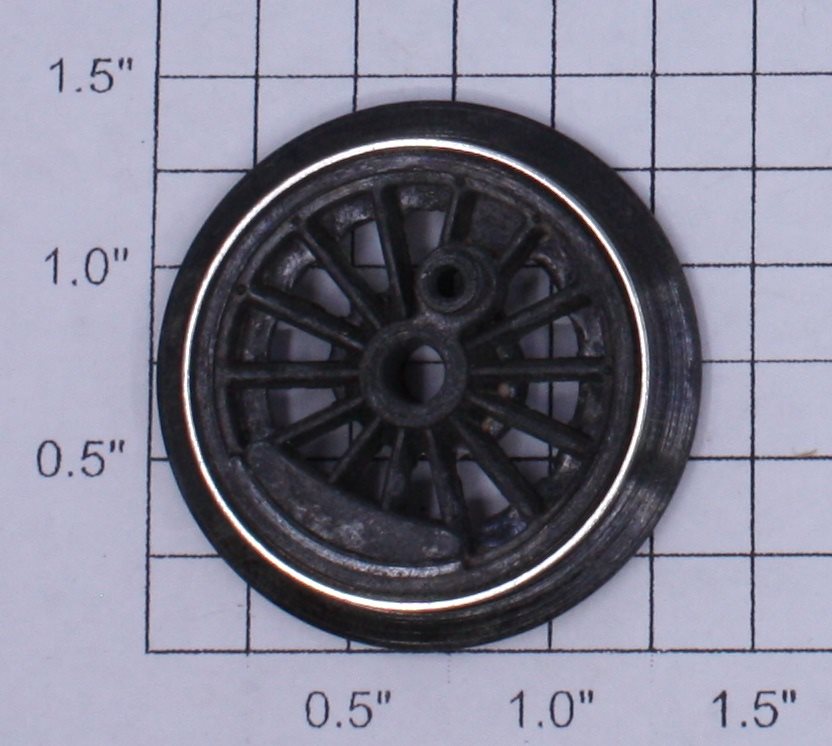 Lionel 701-18 B6 Plain Open Spoked End Wheel with Nickel Rim