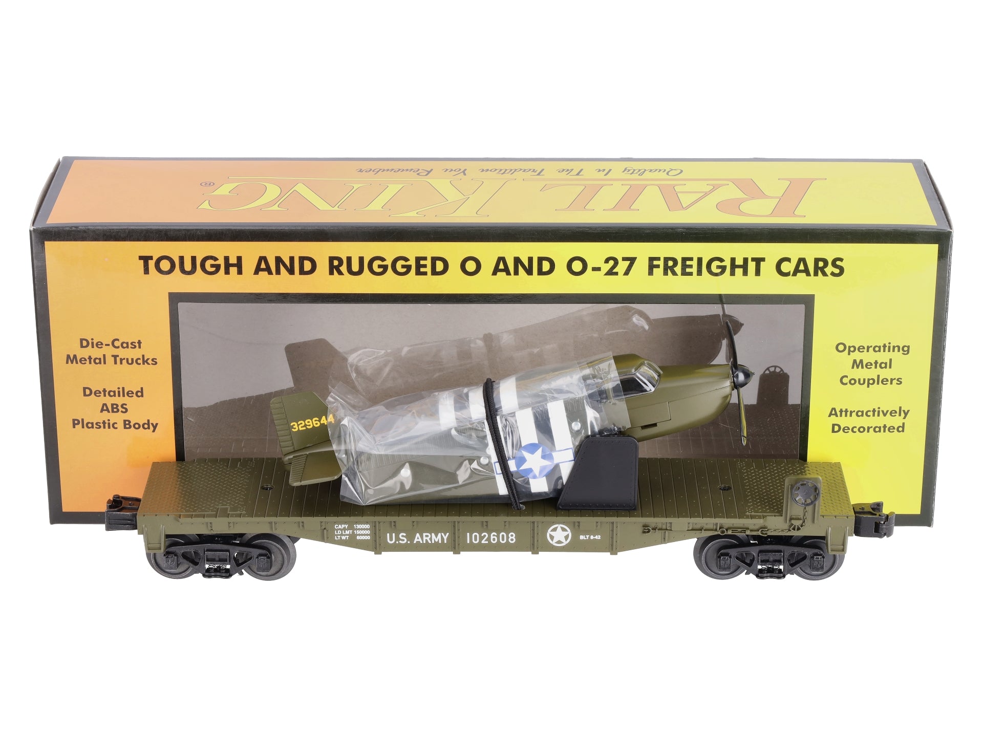 MTH 30-76767 O U.S. Army Flatcar with Airplane #108275