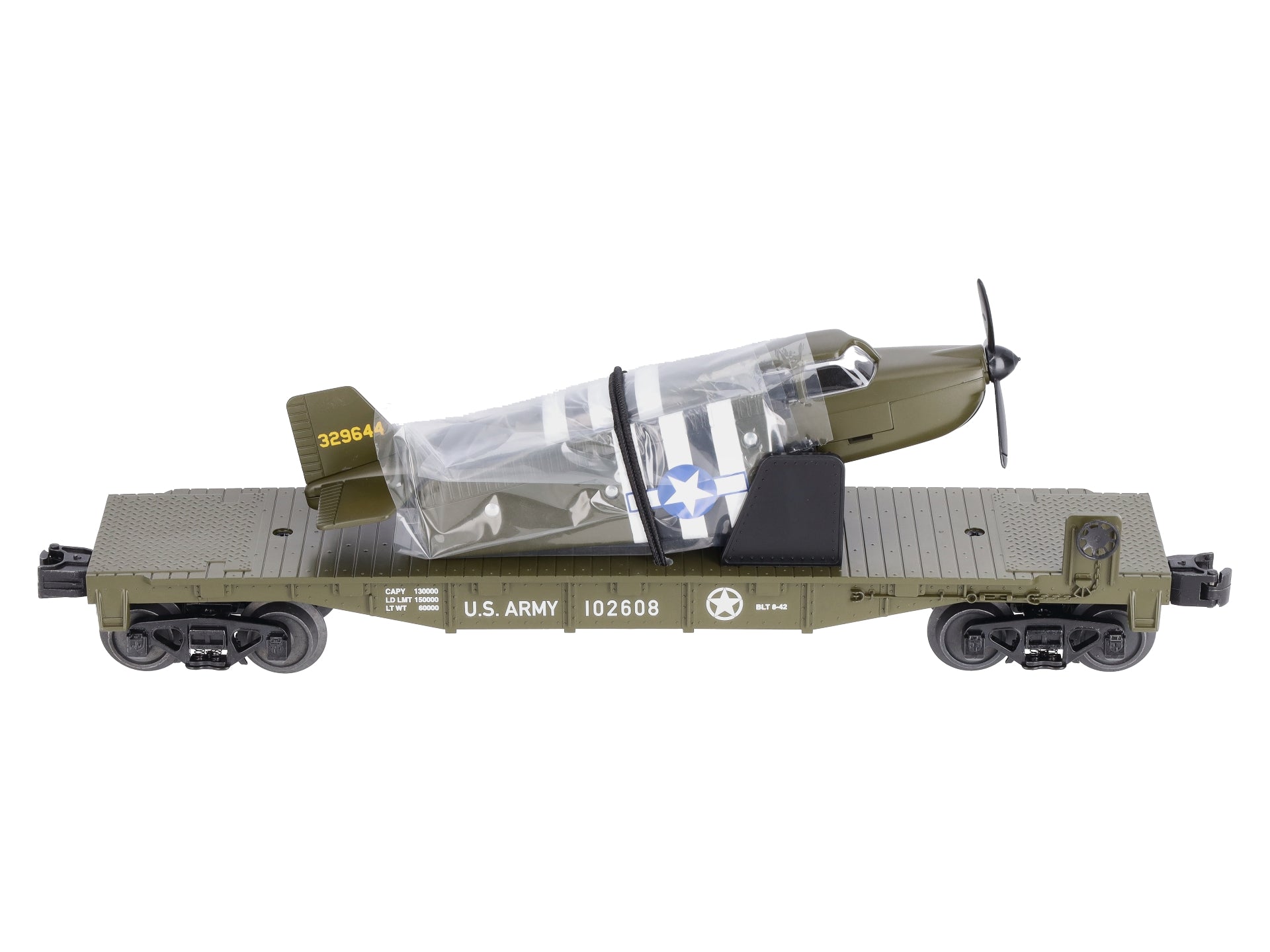 MTH 30-76767 O U.S. Army Flatcar with Airplane #108275