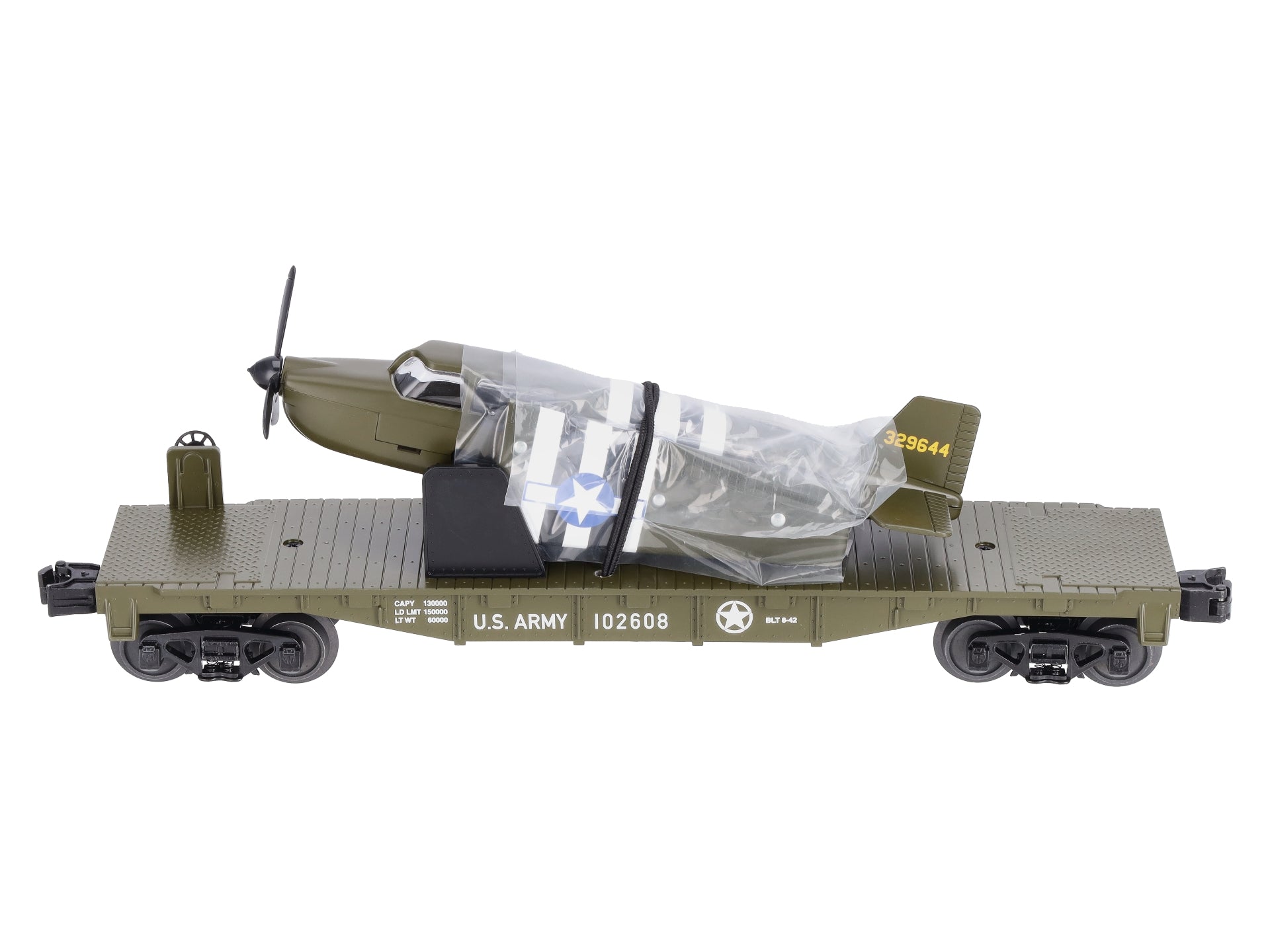 MTH 30-76767 O U.S. Army Flatcar with Airplane #108275