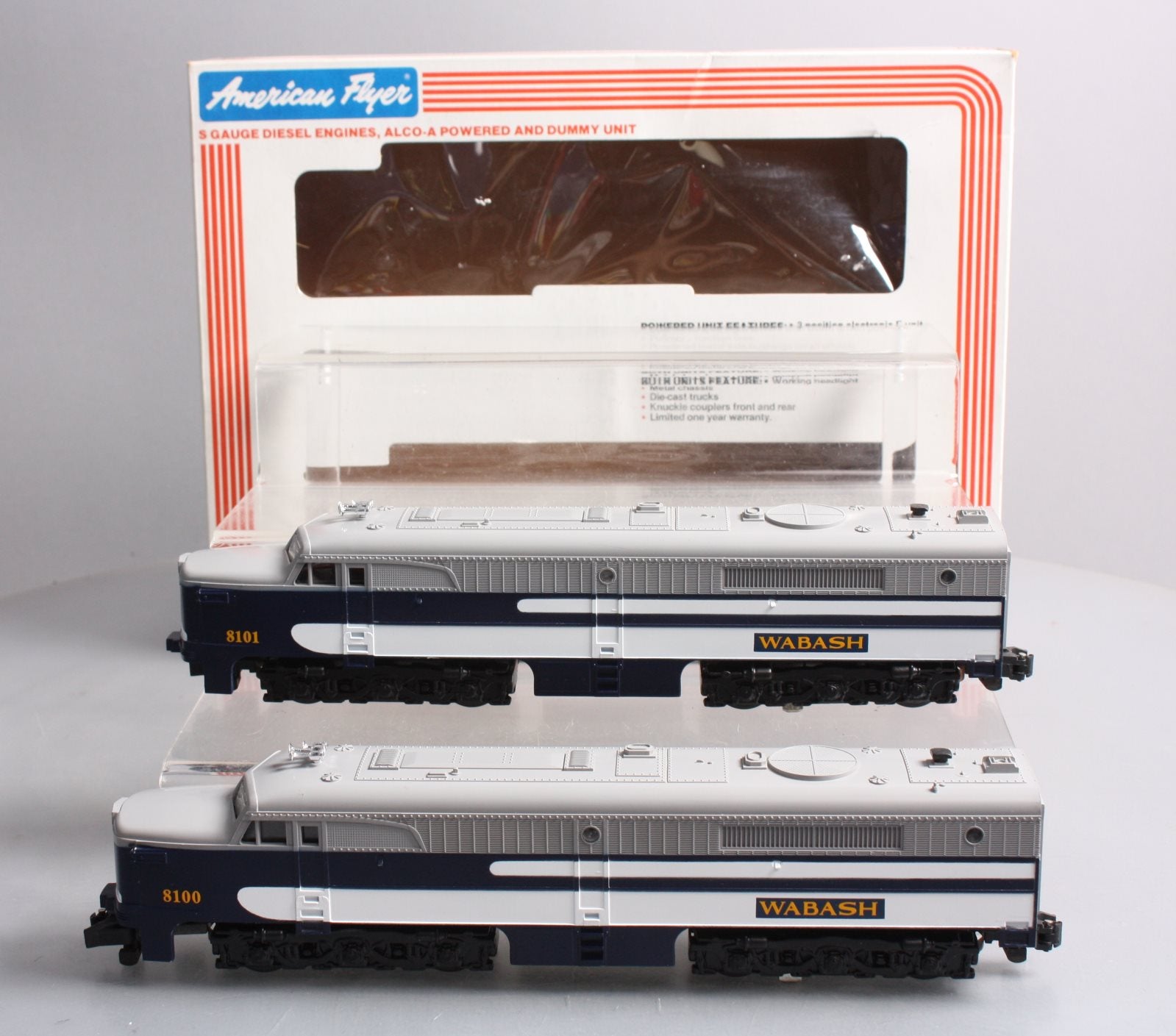 American Flyer 6-48100 S Gauge Wabash PA-1 AA Diesel Locomotive Set LN/Box