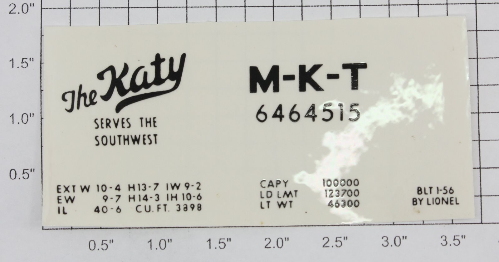 Lionel 6464-515  Black Lettering 