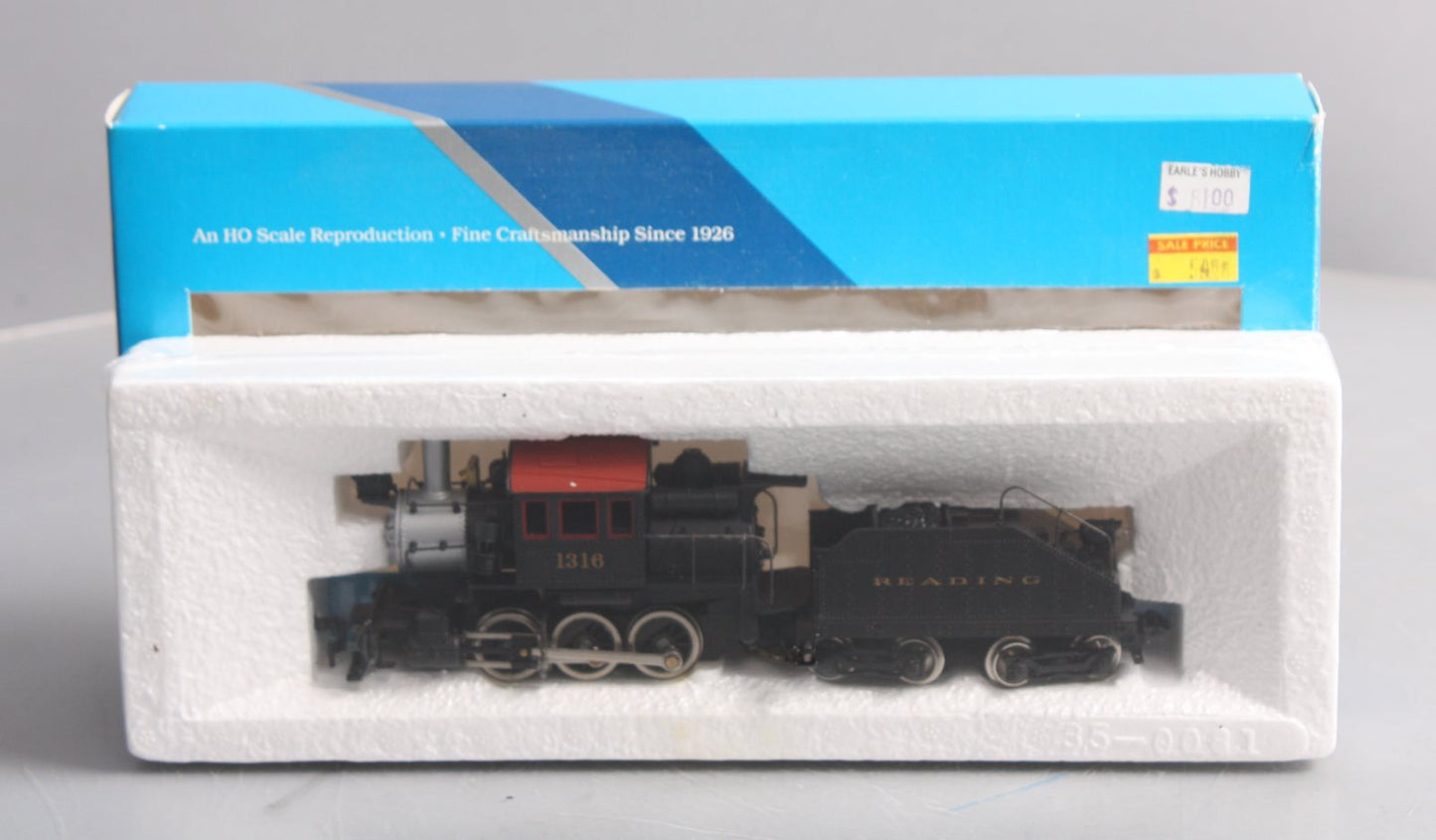 Mantua 338-021 HO Reading B8a 0-6-0 Steam Switcher #1316 LN/Box
