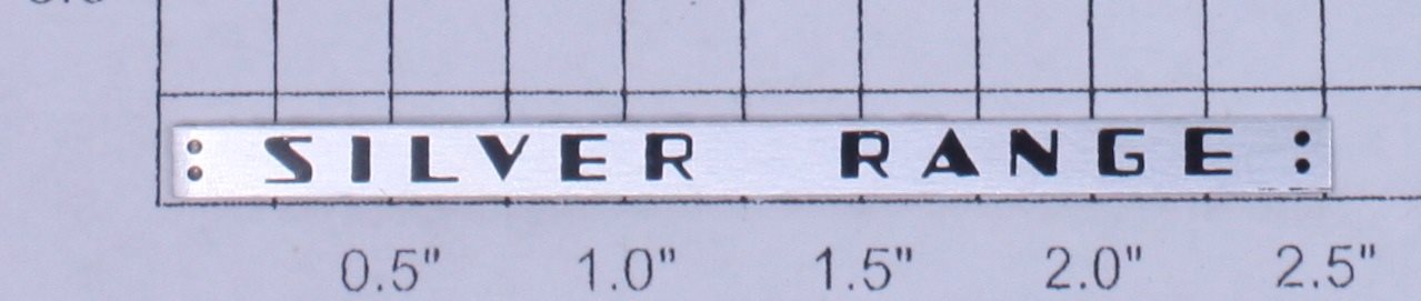 Lionel 2532-50SA Silver Range Nameplate, No Adhesive