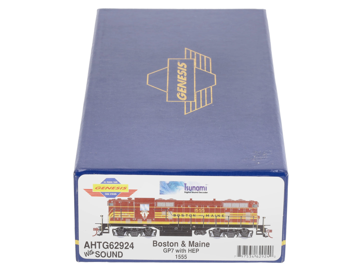 Athearn G62924 HO Boston and Maine GP7 with Hep, with DCC & Sound #1555