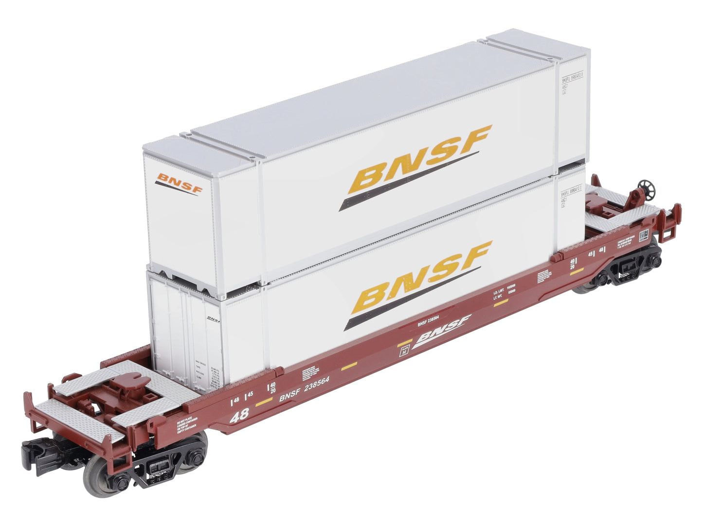 MTH 30-4206B O Burlington Northern & Santa Fe Husky Stack Car #238564 EX/Box