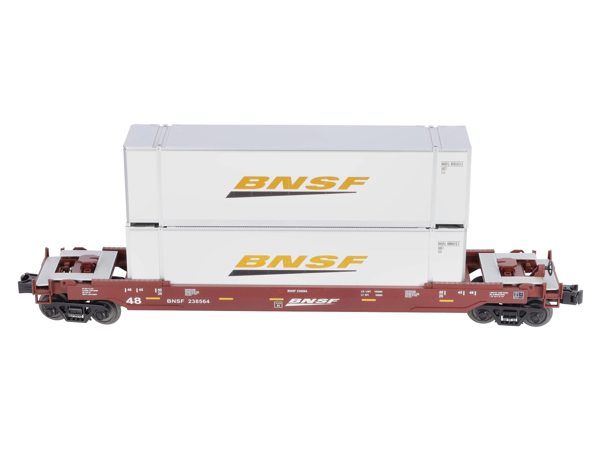 MTH 30-4206B O Burlington Northern & Santa Fe Husky Stack Car #238564 EX/Box