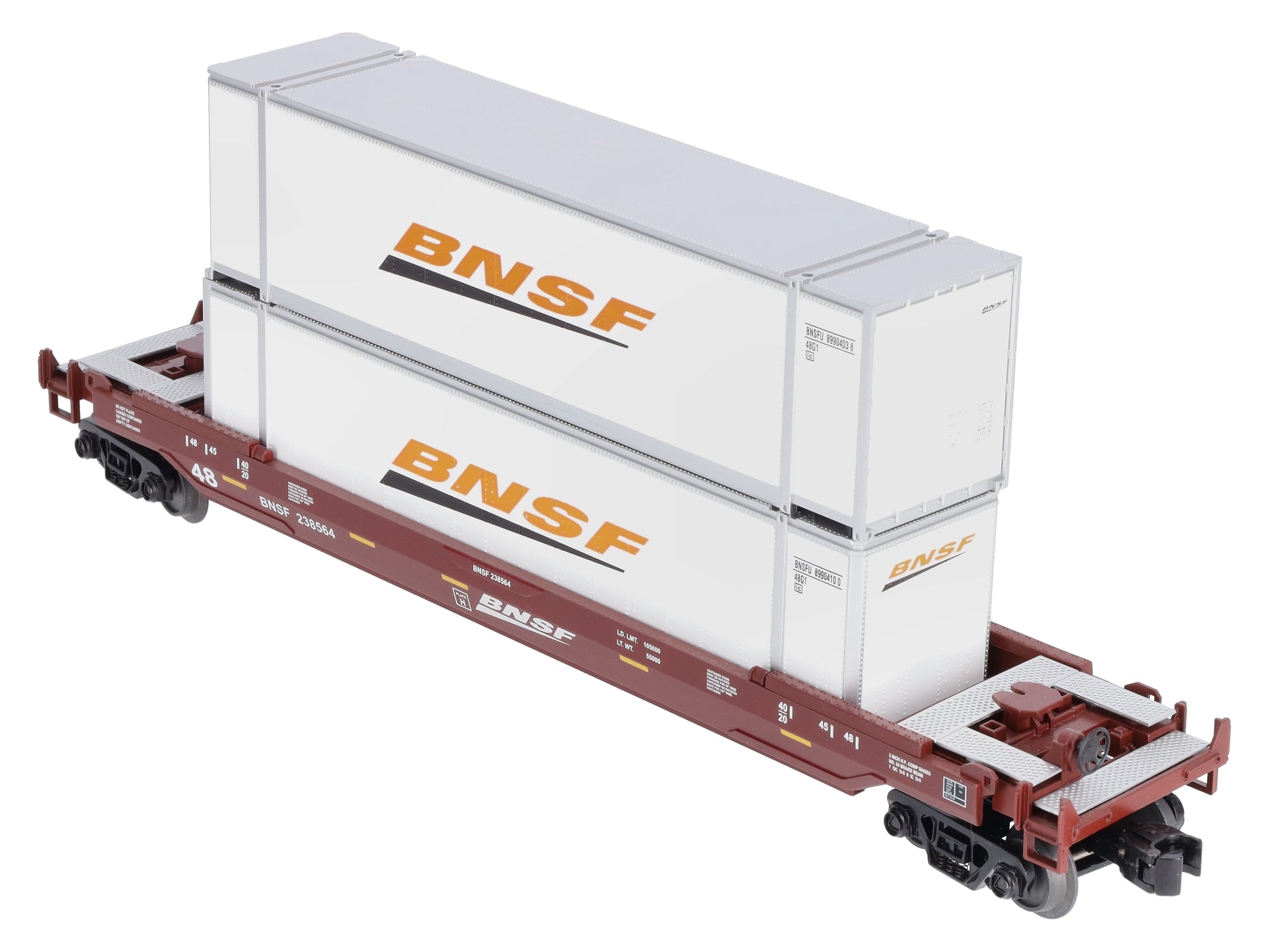 MTH 30-4206B O Burlington Northern & Santa Fe Husky Stack Car #238564 EX/Box