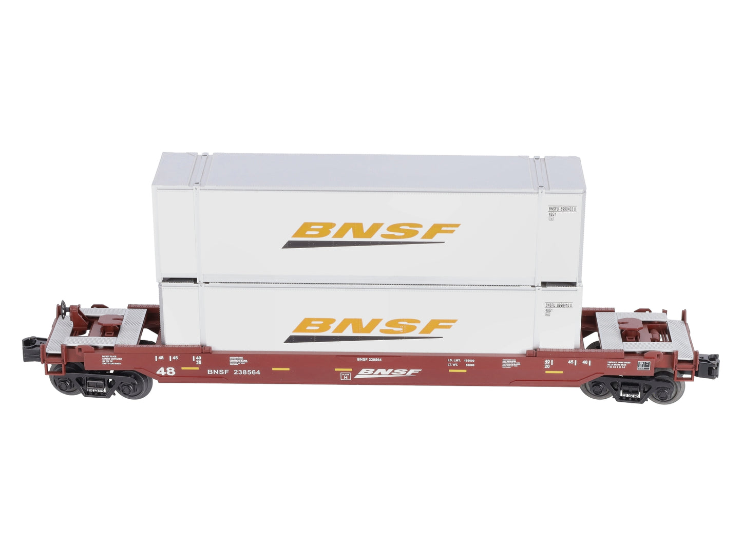 MTH 30-4206B O Burlington Northern & Santa Fe Husky Stack Car #238564 EX/Box