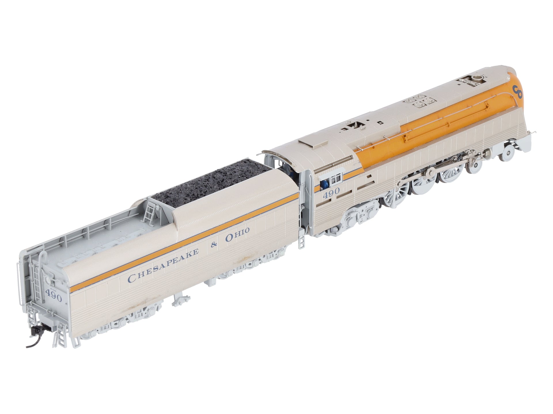 Broadway Limited 4550 HO C&O Class L-1 Hudson Steam Locomotive & Tender #490
