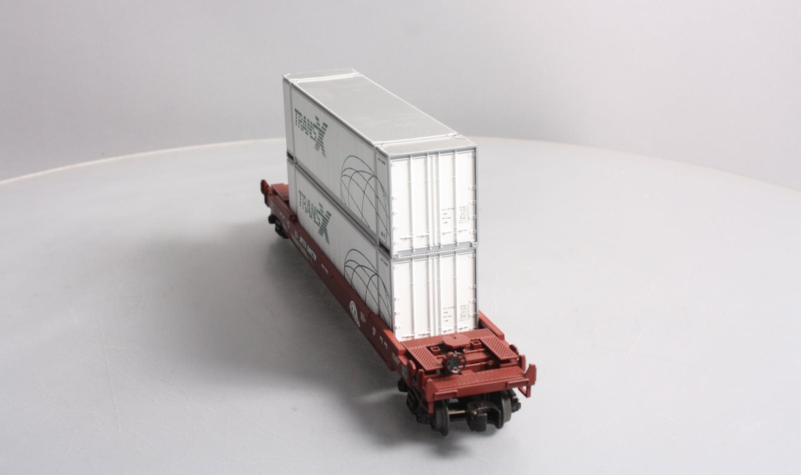 MTH 30-76624 O Burlington Northern Santa Fe Husky Stack Well Car w/ Load #230025