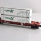 MTH 30-76624 O Burlington Northern Santa Fe Husky Stack Well Car w/ Load #230025