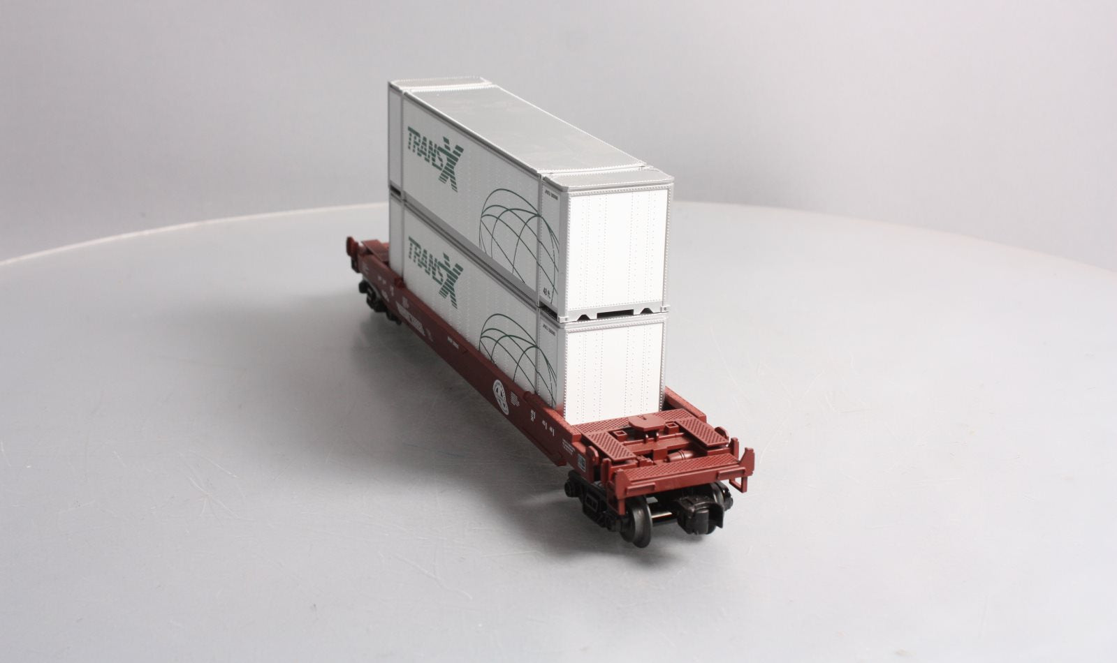 MTH 30-76624 O Burlington Northern Santa Fe Husky Stack Well Car w/ Load #230025