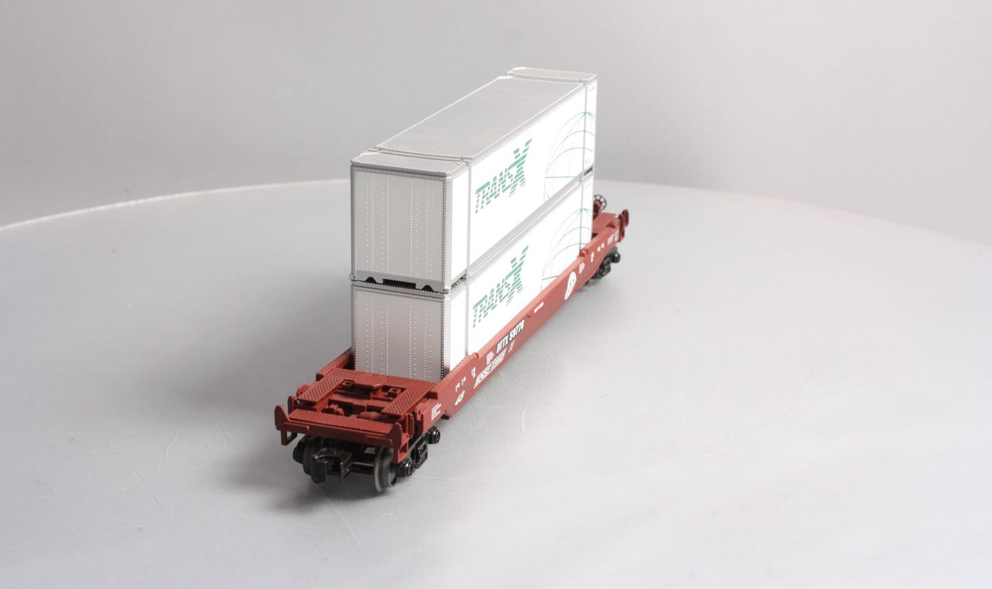 MTH 30-76624 O Burlington Northern Santa Fe Husky Stack Well Car w/ Load #230025