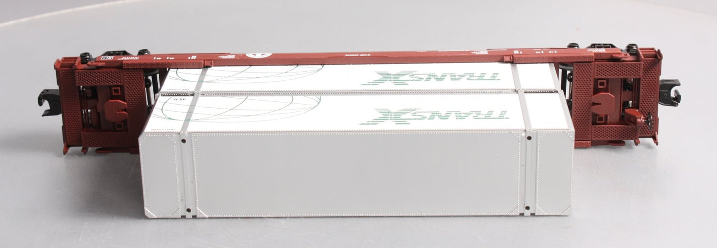 MTH 30-76624 O Burlington Northern Santa Fe Husky Stack Well Car w/ Load #230025