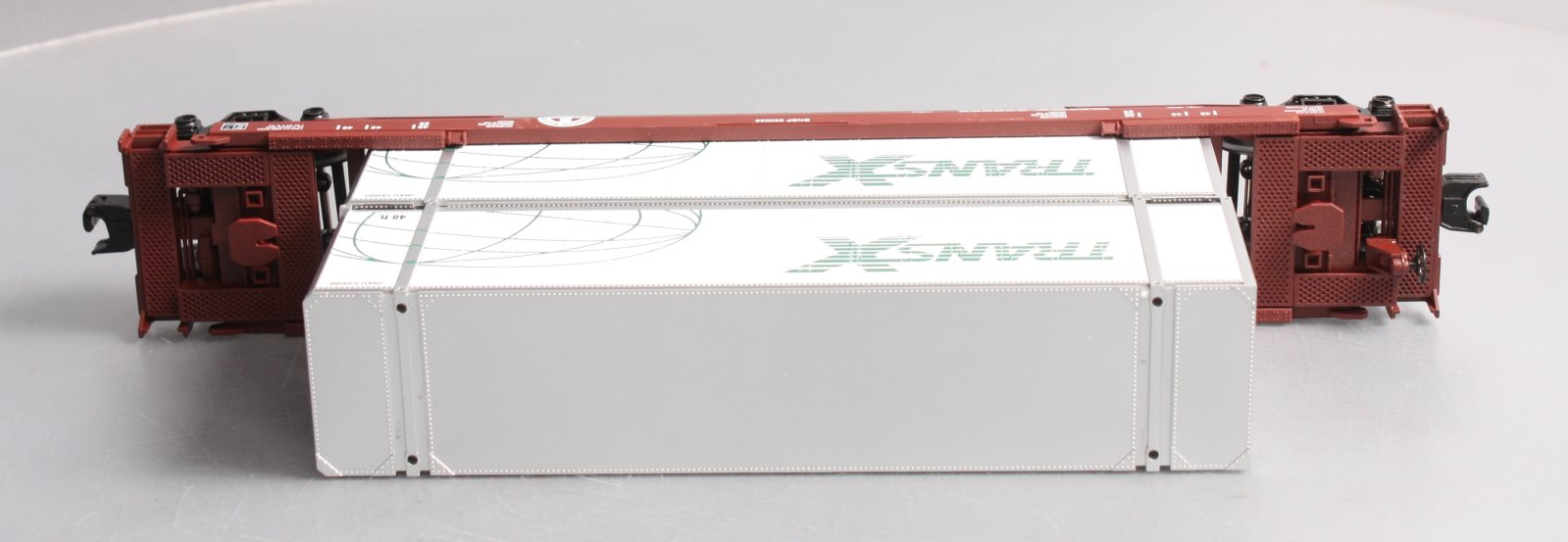 MTH 30-76624 O Burlington Northern Santa Fe Husky Stack Well Car w/ Load #230025