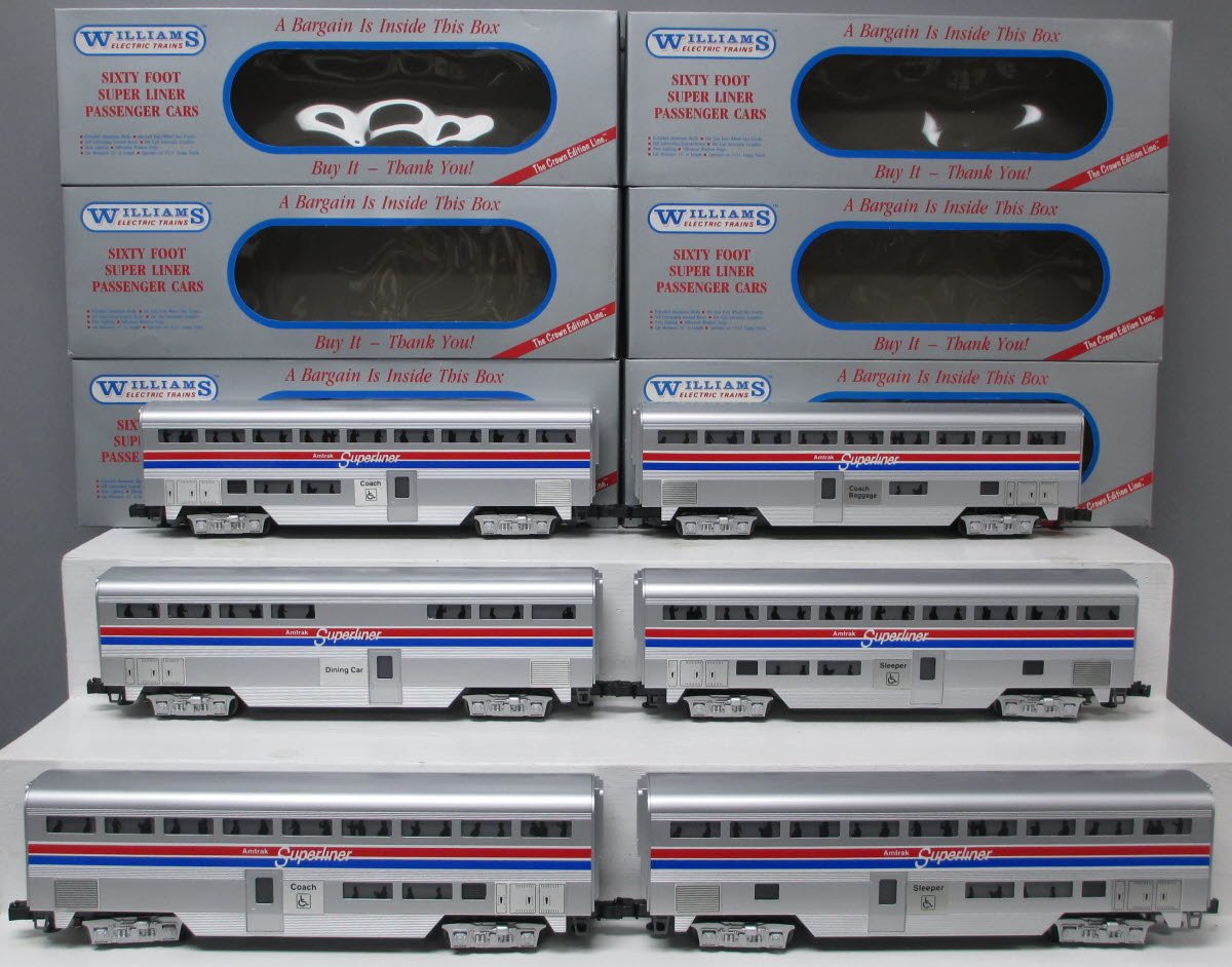Williams SL60AM O Gauge Amtrak Superliner Passenger 6-Car Set LN/Box