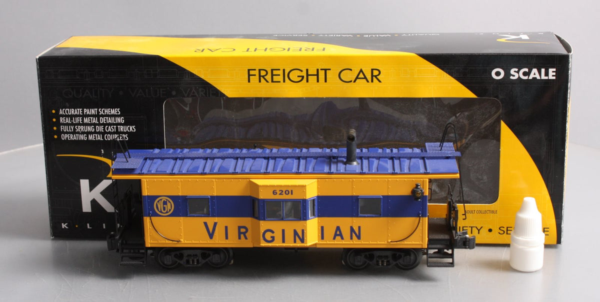 K-Line K612-4461 O Virginian Illuminated Bay-Window Smoking Caboose #6201 LN/Box