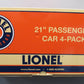 Lionel 2127460 O Gauge Erie Lackawanna 21" Passenger Car 4-Pack LN/Box