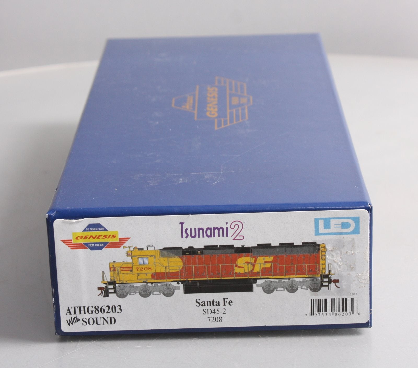 Athearn G86203 HO Scale Santa Fe SD45-2 Diesel Locomotive #7208 w/Tsunami2