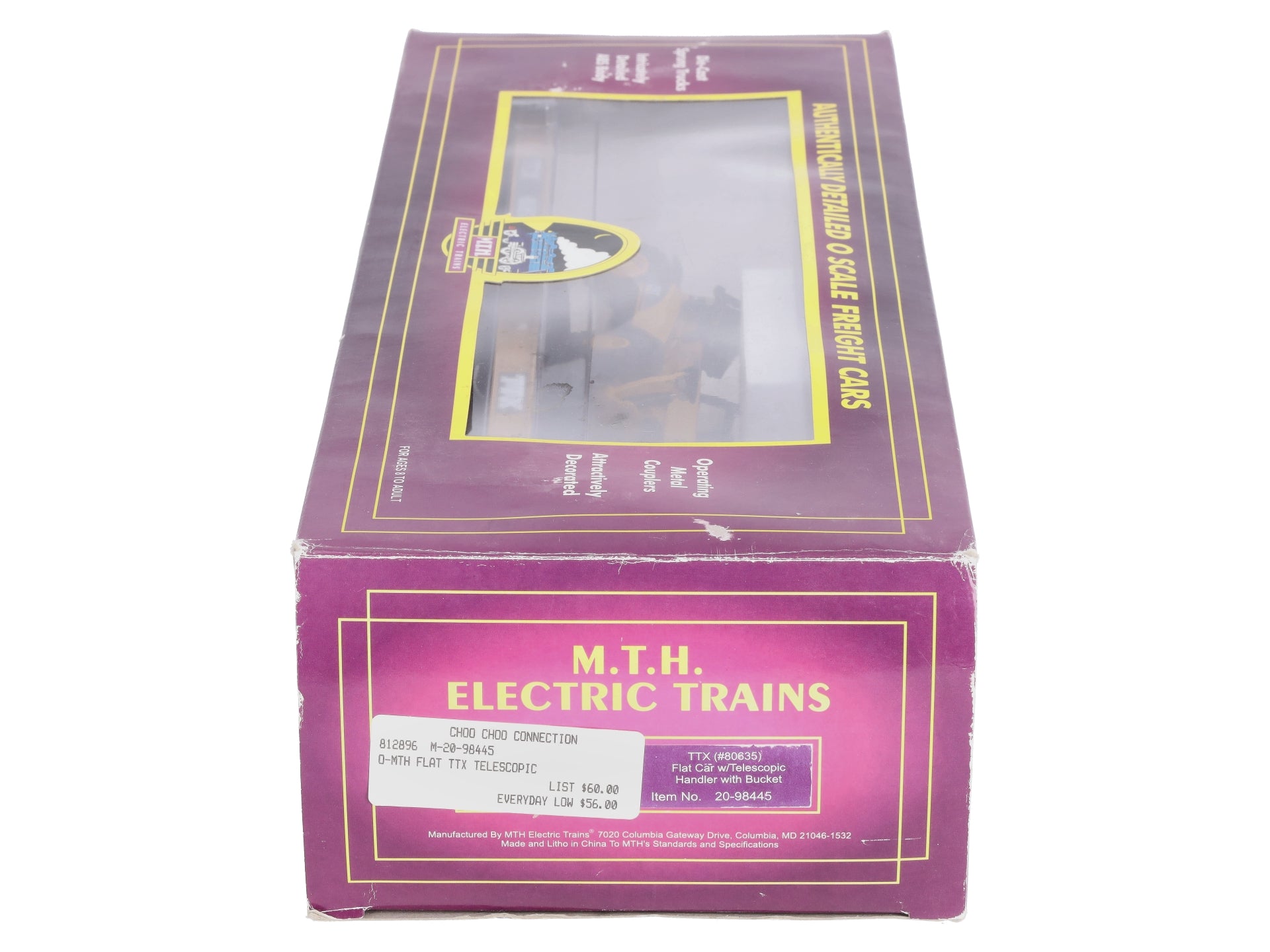 MTH 20-98445 O Gauge TTX Flatcar w/Bucket Loader #80635 LN/Box