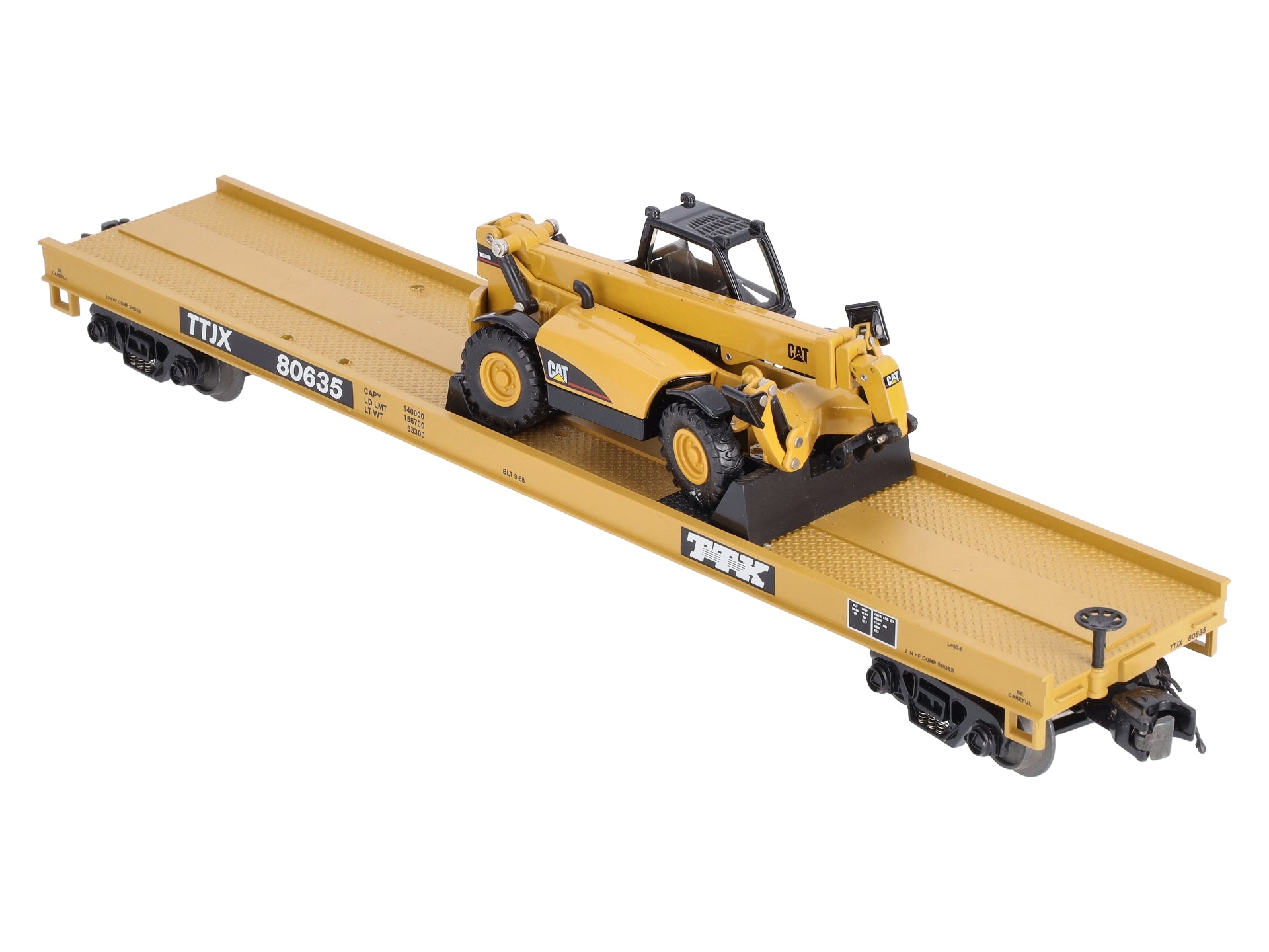 MTH 20-98445 O Gauge TTX Flatcar w/Bucket Loader #80635 LN/Box