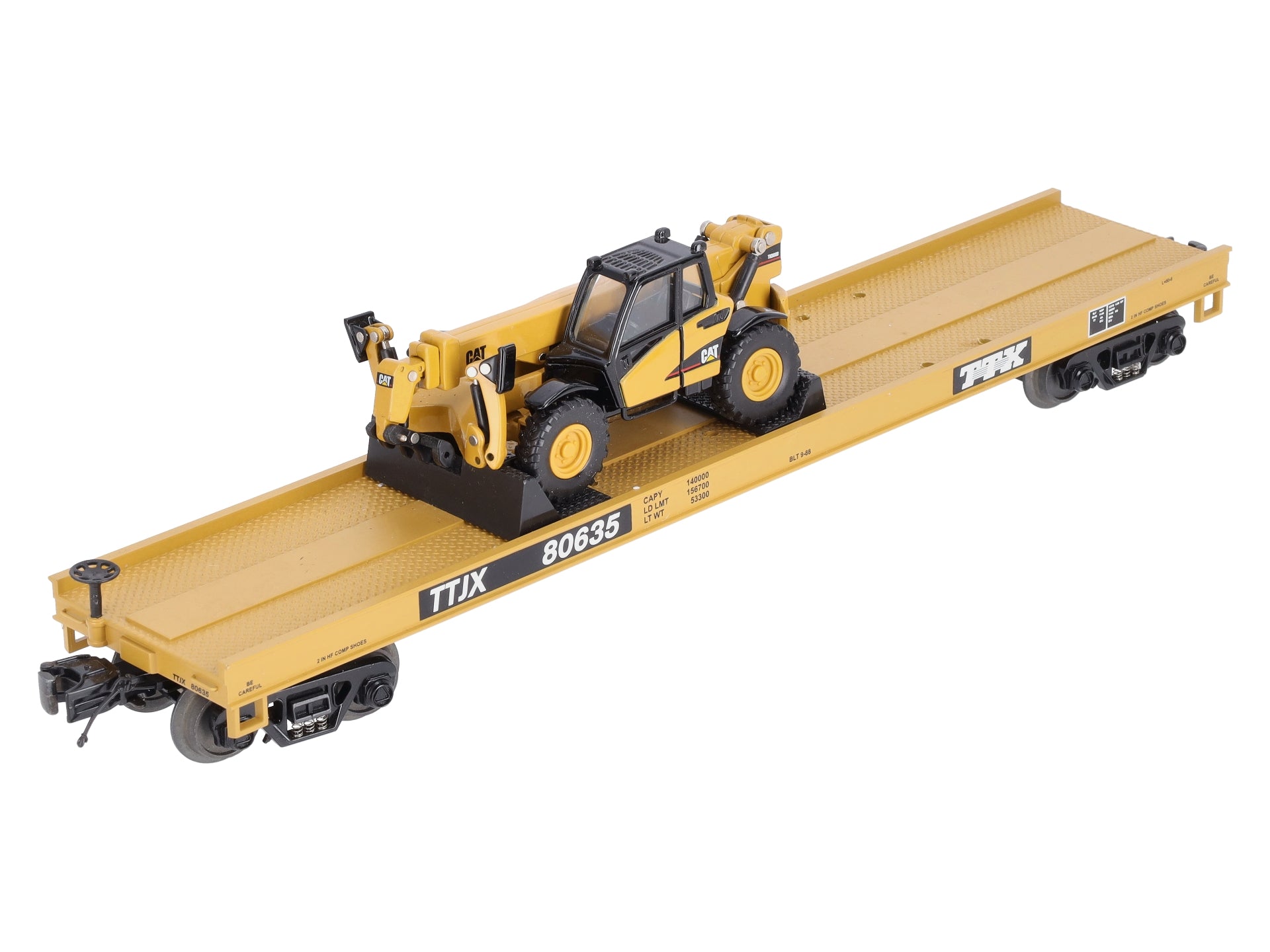 MTH 20-98445 O Gauge TTX Flatcar w/Bucket Loader #80635 LN/Box