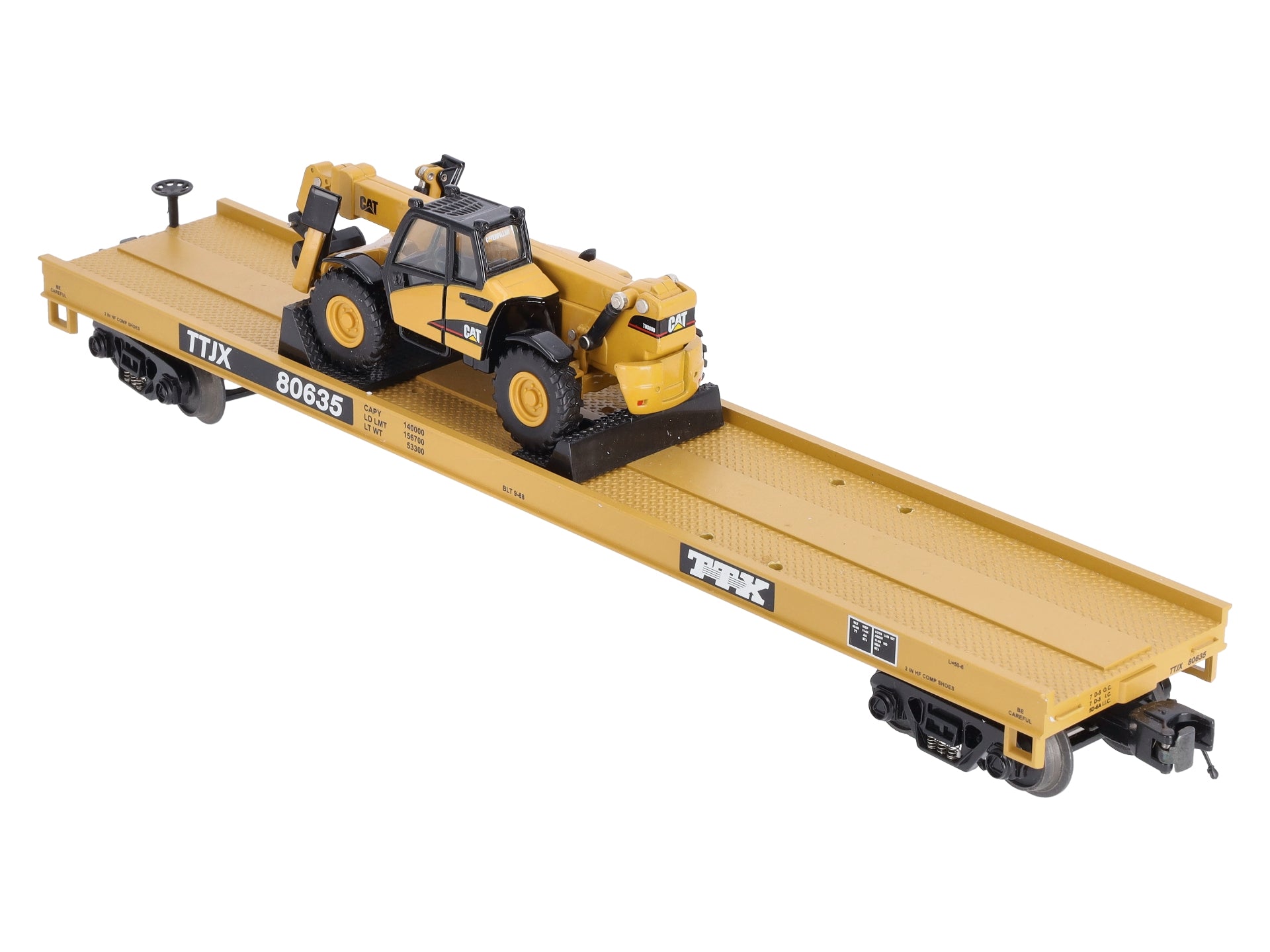MTH 20-98445 O Gauge TTX Flatcar w/Bucket Loader #80635 LN/Box