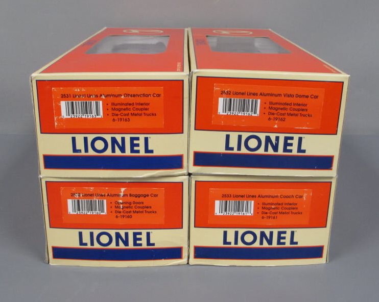 Lionel 6-19165 O Gauge Lionel Lines 4-Car Aluminum Passenger Set EX/Box