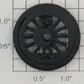 Lionel 18000-10 Black Open Spoke Plain Wheel with Short Eccentric Stud