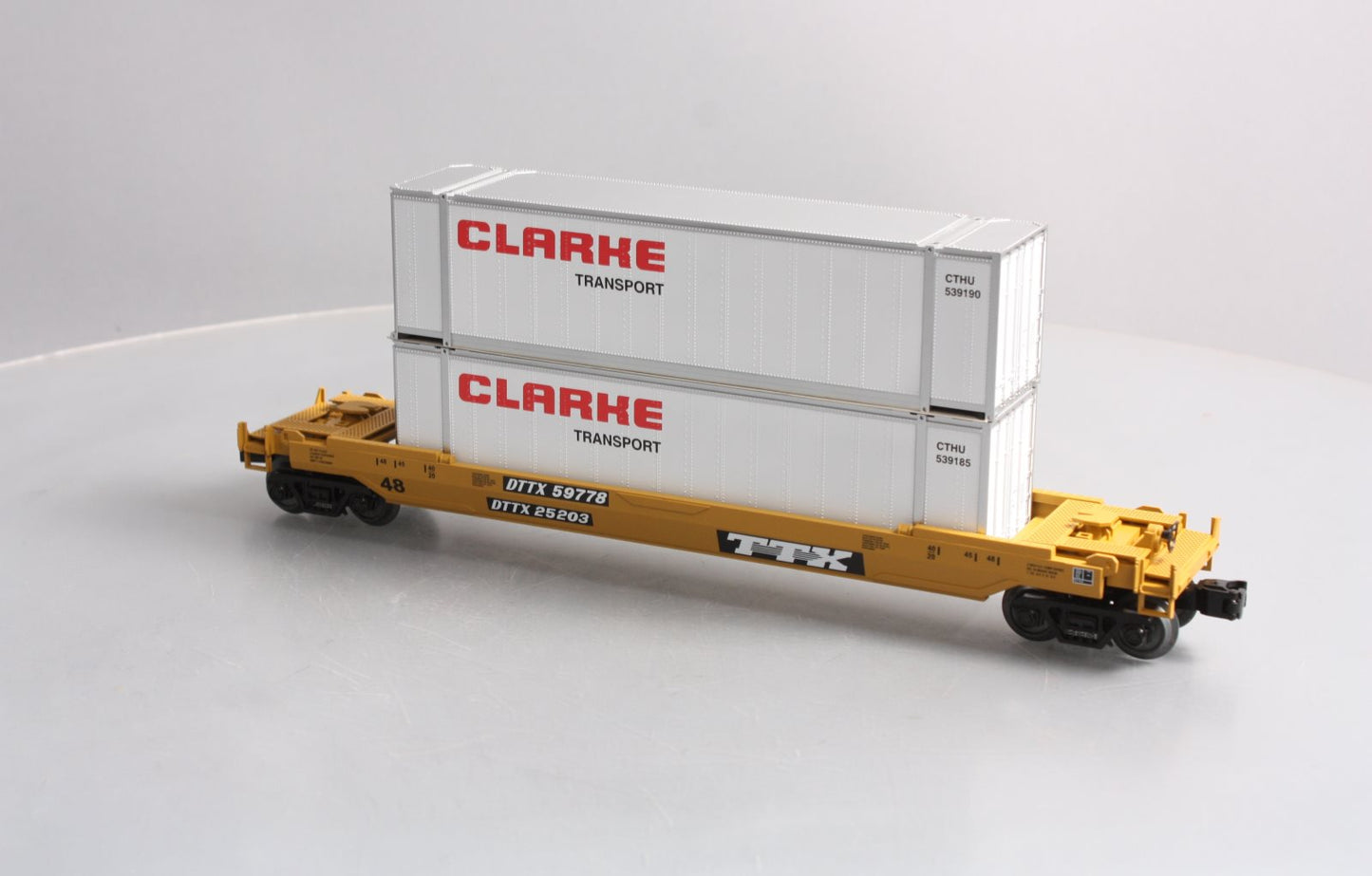 MTH 30-76622 O TTX Husky Stack Intermodal Well Car w/Load 3-Rail RailKing #25203