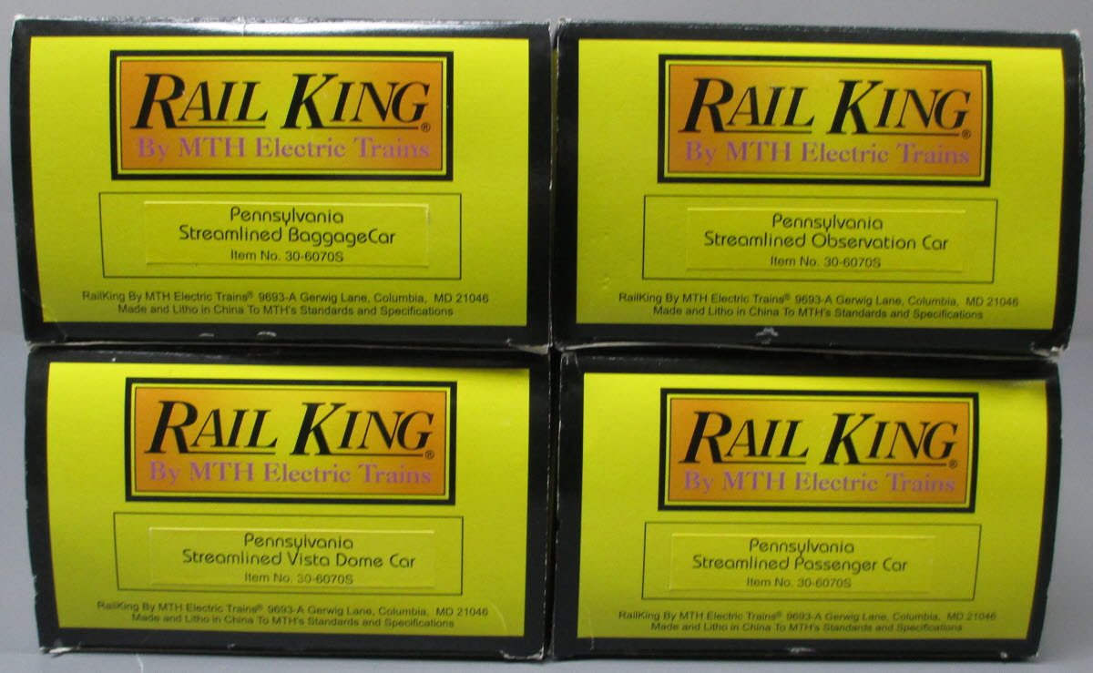 MTH 30-6070 O Pennsylvania O-27 Streamlined Passenger Set (Set of 4) LN/Box