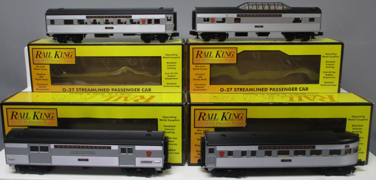 MTH 30-6070 O Pennsylvania O-27 Streamlined Passenger Set (Set of 4) LN/Box