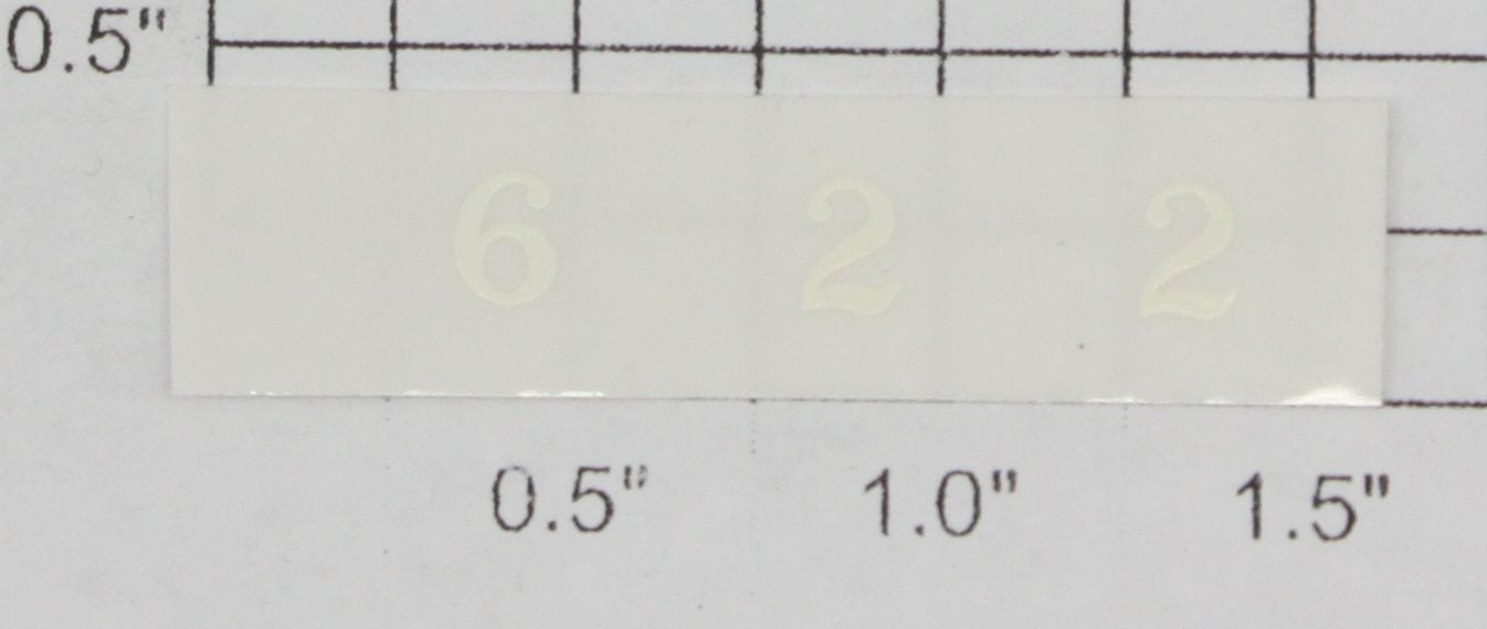 Lionel 622-03 Cream Lettering "6 2 2" A.T. & S. F. Sticker Decal with Adhesive