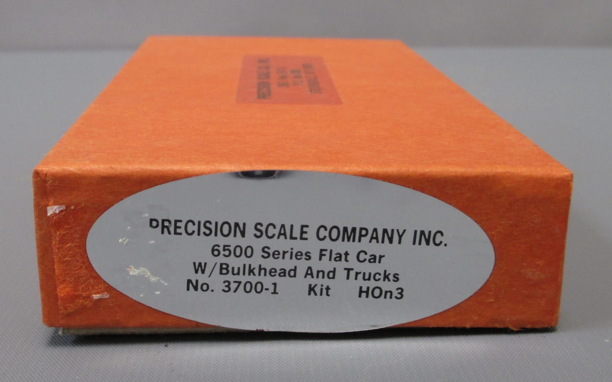 Precision Scale Co. 3700-1 HOn3 6500 Series Flat Car Kit W/Bulkhead & Trucks