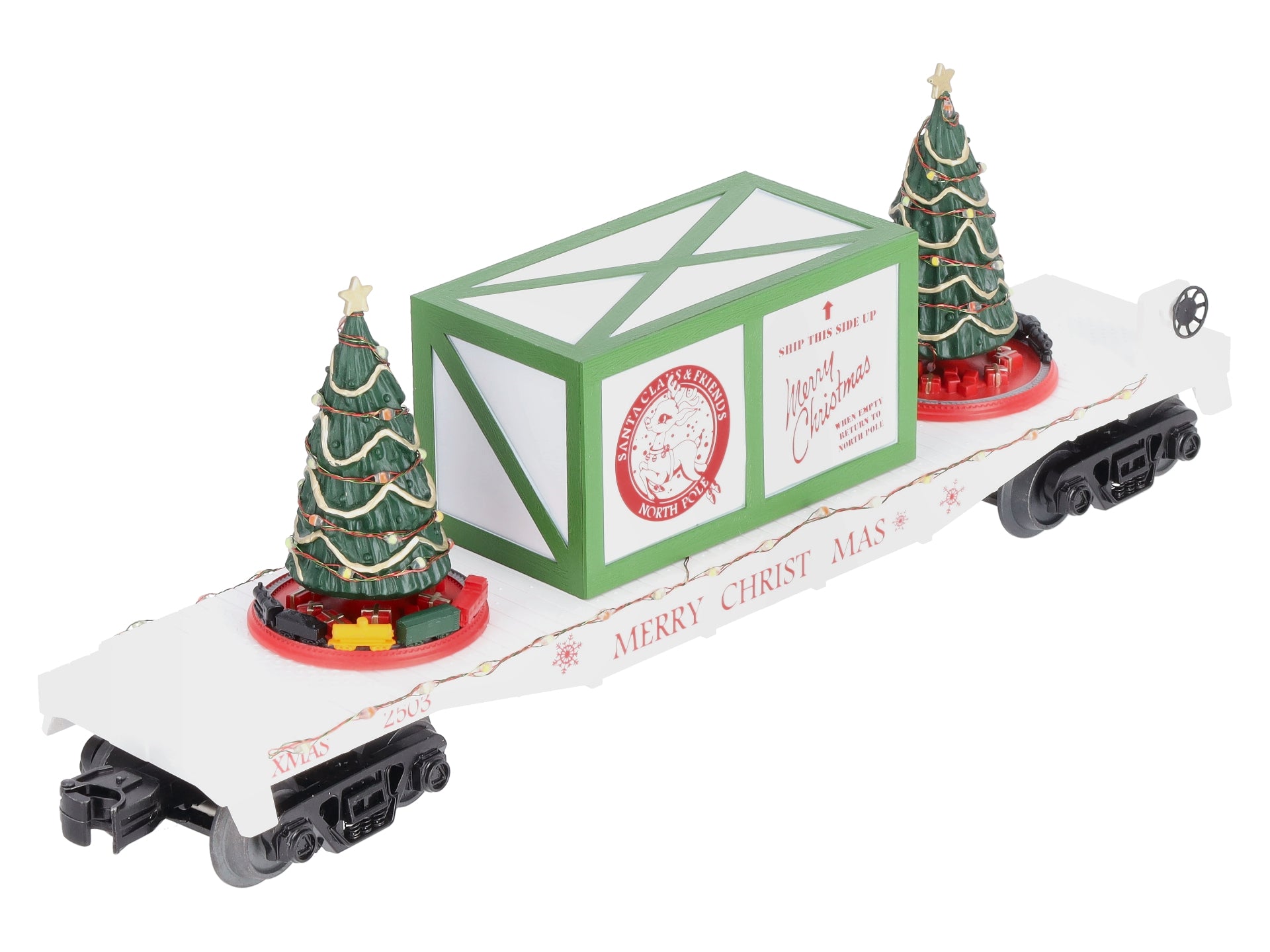 MTH 30-76774 O Christmas Flatcar w/Lighted Christmas Trees