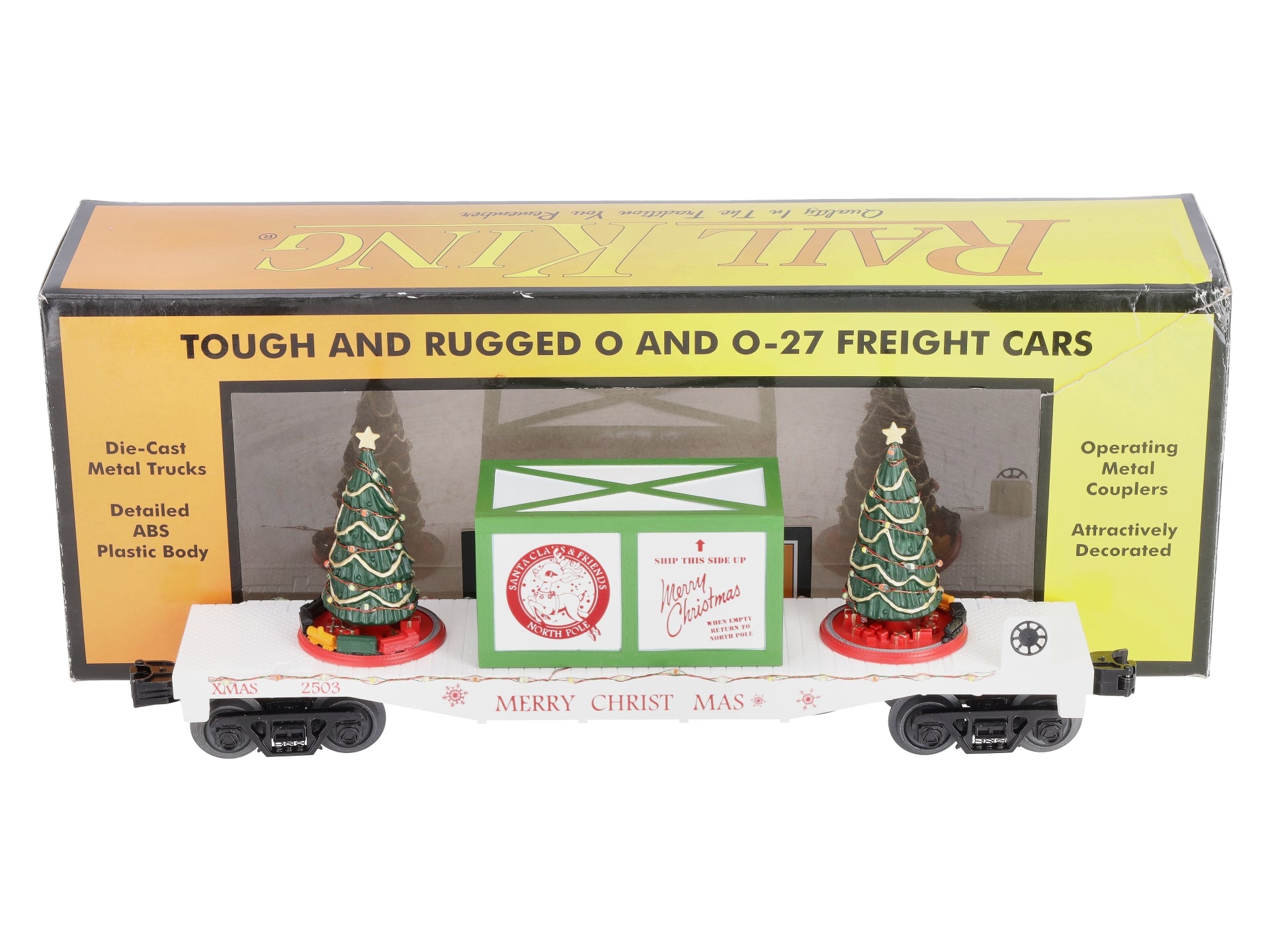 MTH 30-76774 O Christmas Flatcar w/Lighted Christmas Trees