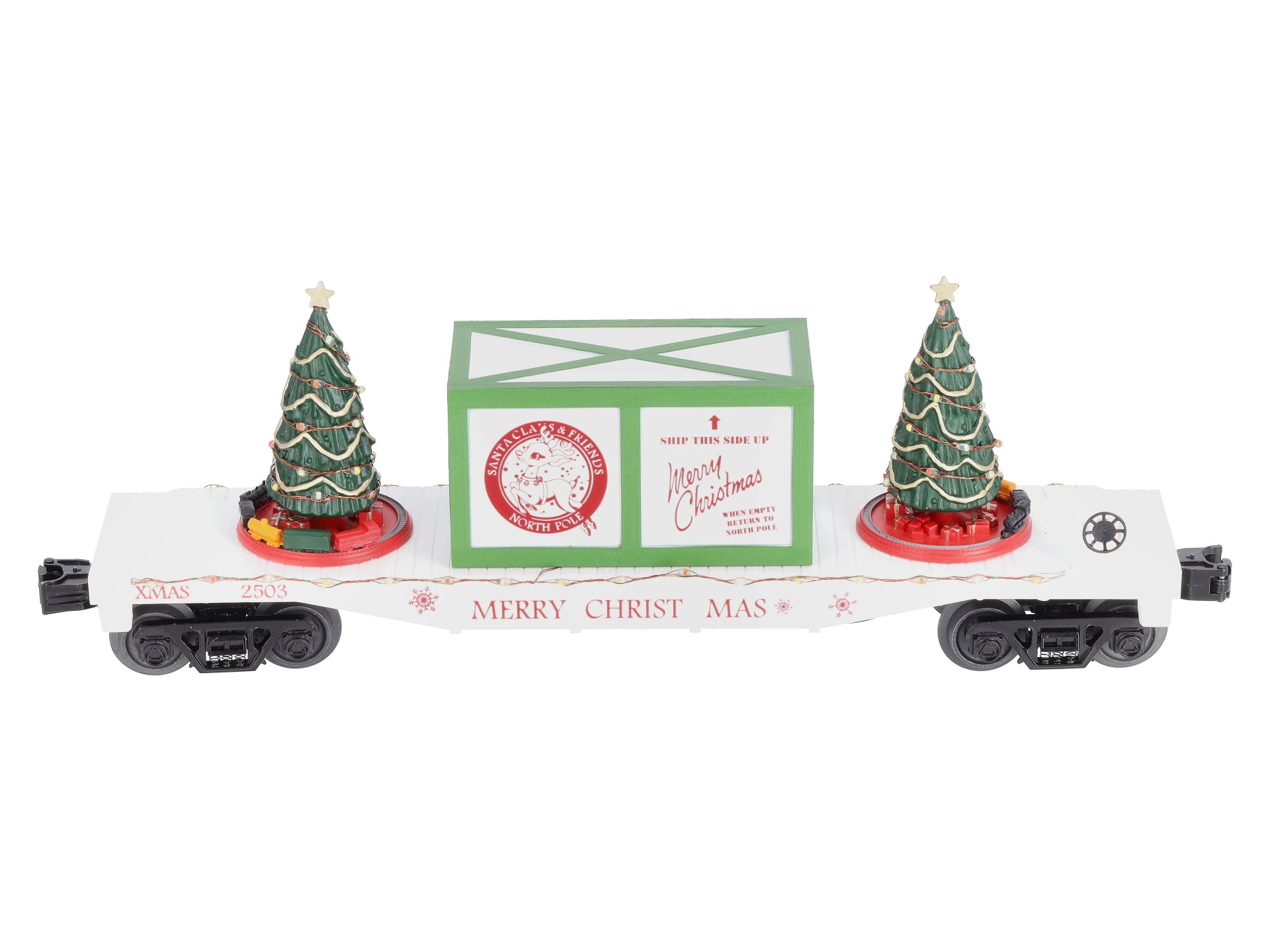 MTH 30-76774 O Christmas Flatcar w/Lighted Christmas Trees
