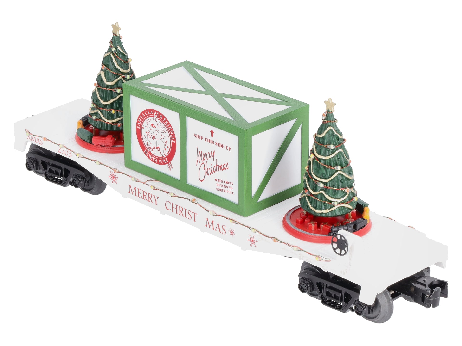 MTH 30-76774 O Christmas Flatcar w/Lighted Christmas Trees