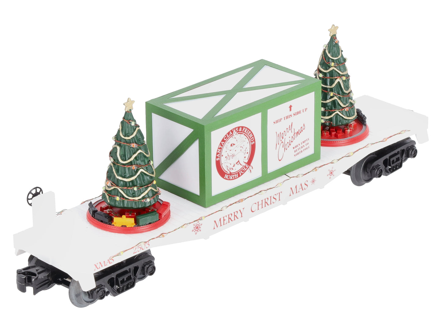 MTH 30-76774 O Christmas Flatcar w/Lighted Christmas Trees