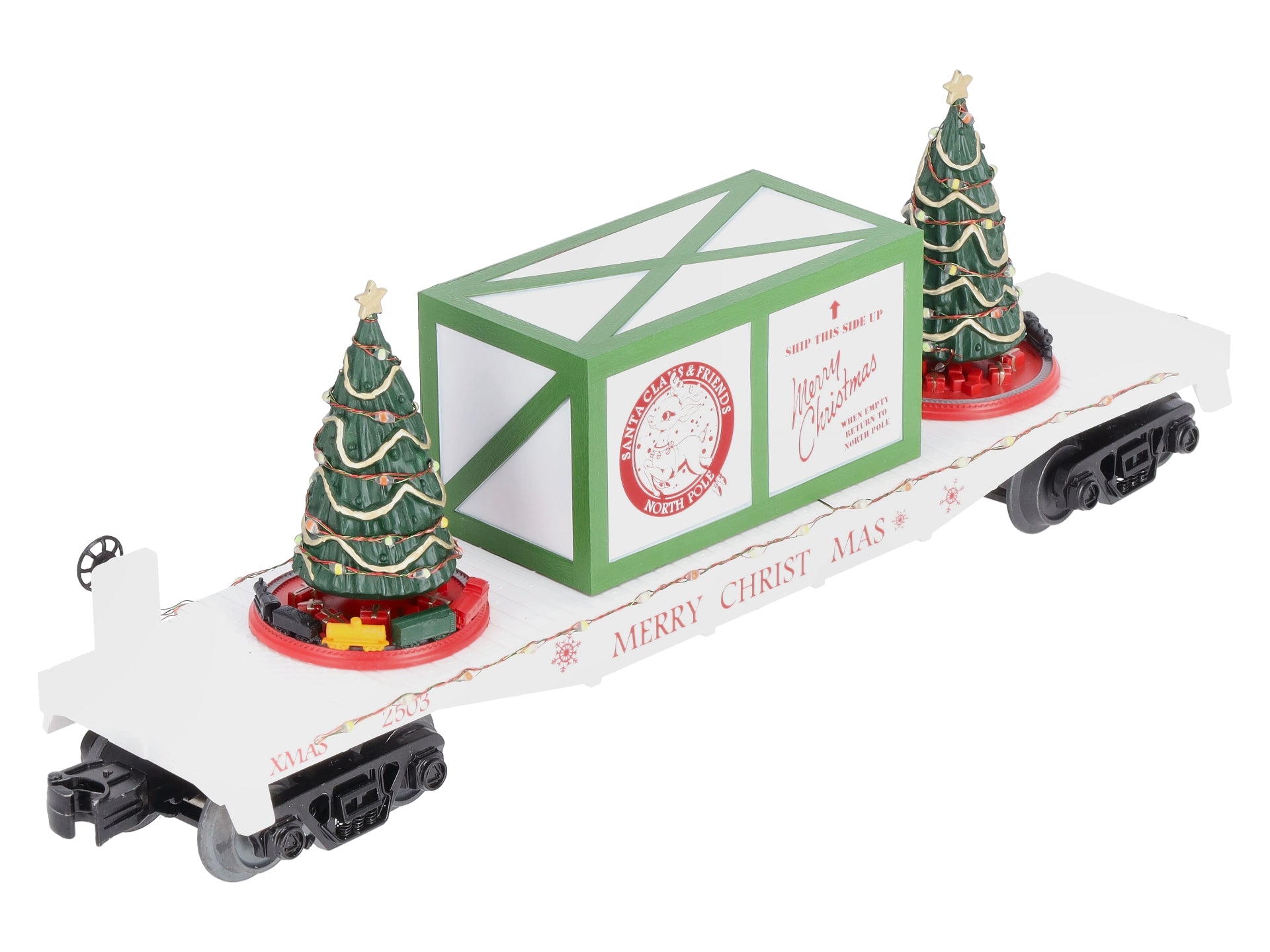 MTH 30-76774 O Christmas Flatcar w/Lighted Christmas Trees