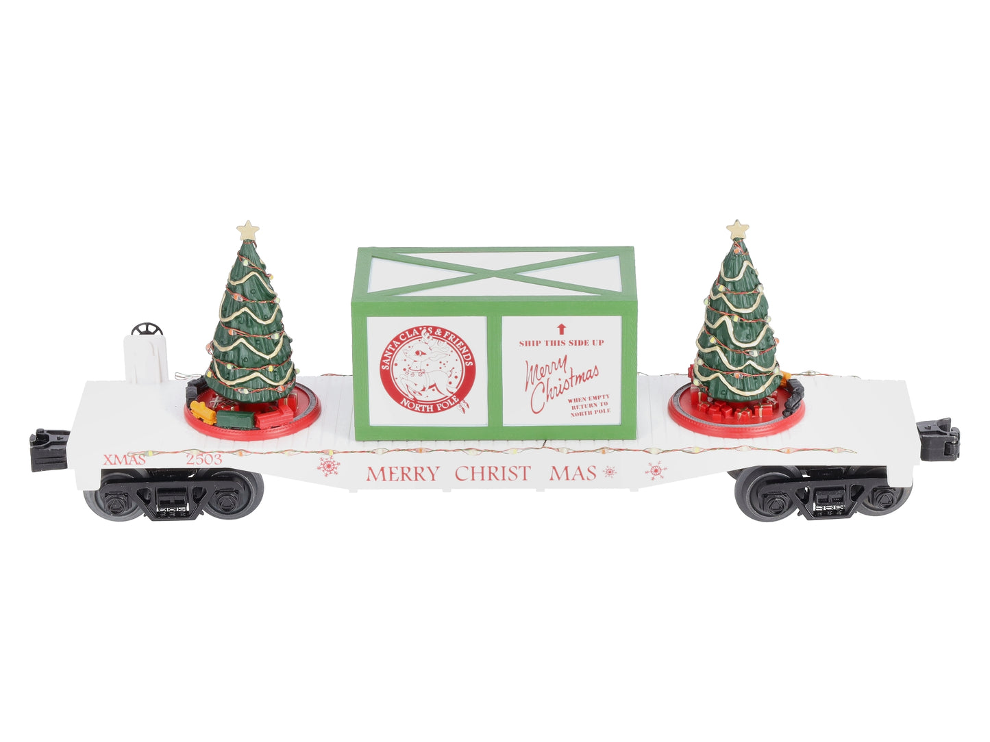 MTH 30-76774 O Christmas Flatcar w/Lighted Christmas Trees