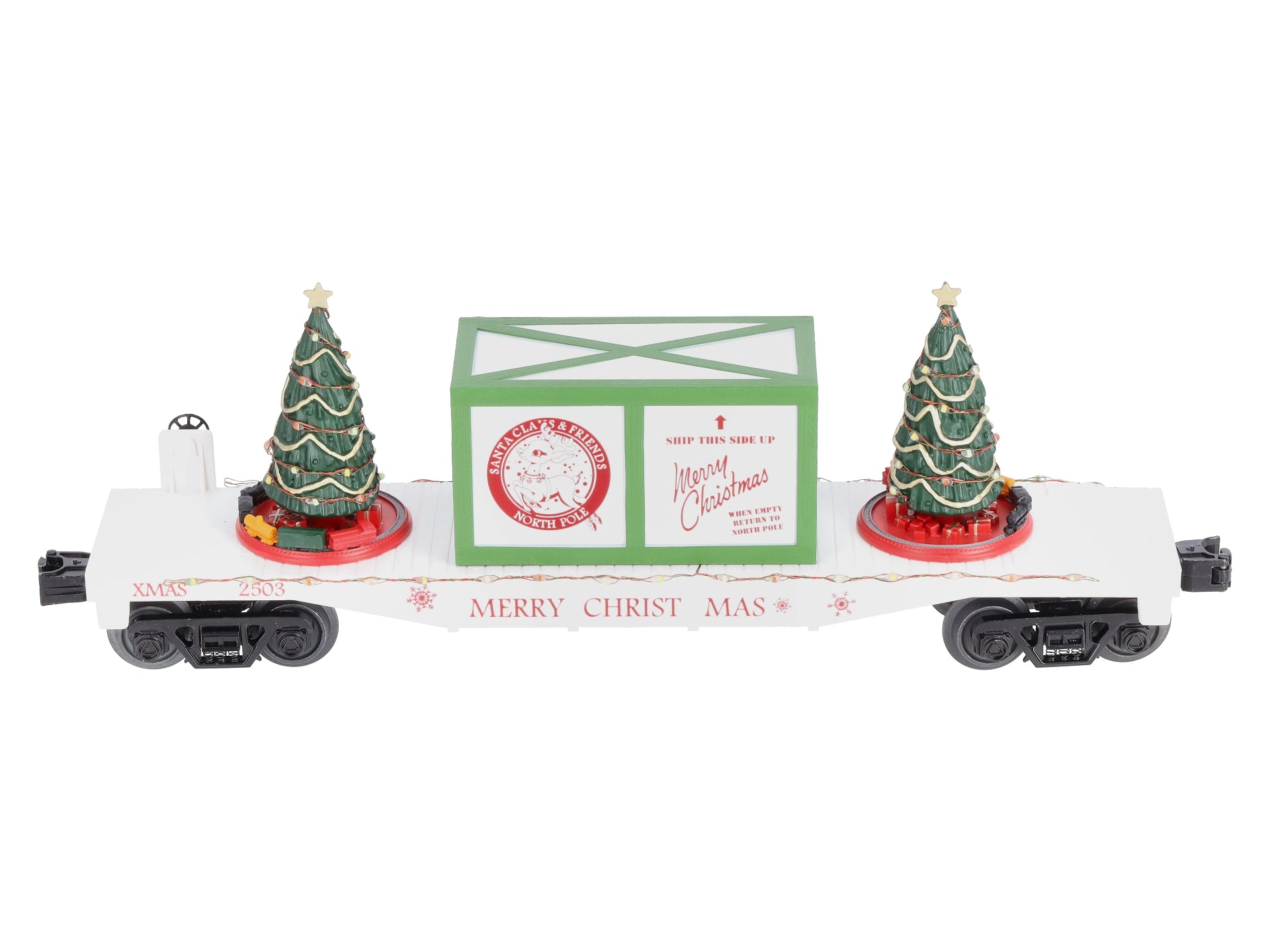 MTH 30-76774 O Christmas Flatcar w/Lighted Christmas Trees