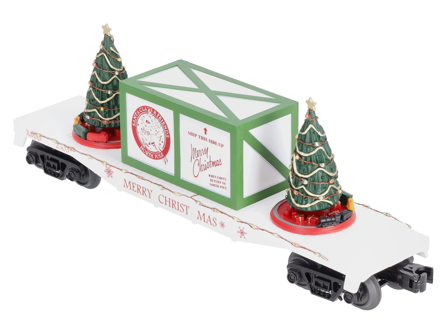 MTH 30-76774 O Christmas Flatcar w/Lighted Christmas Trees