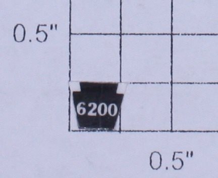 Lionel 671-B "6200" Black Keystone Decal - No Adhesive