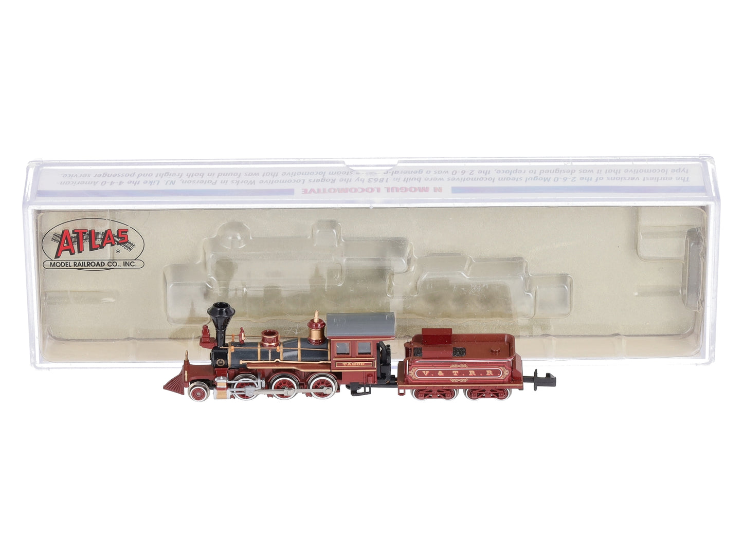 Atlas 41604 N Scale Virg. & Truckee 2-6-0 Mogul Steam Locomotive LN/Box