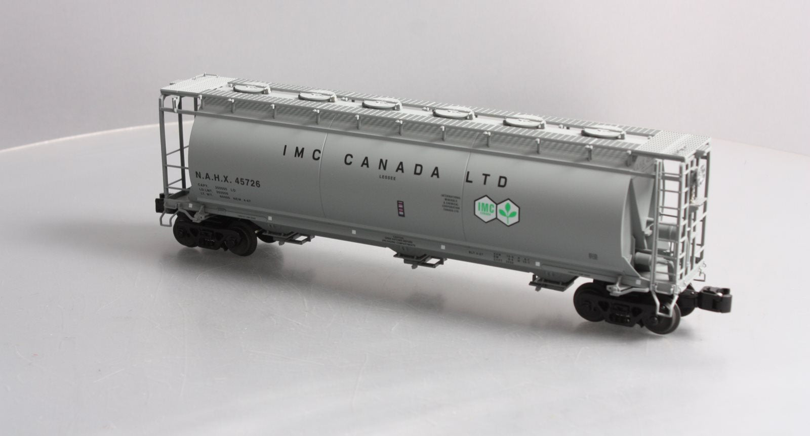 Lionel 6-27172 O Gauge IMC Canada Cylindrical 3-Bay Covered Hopper #45726
