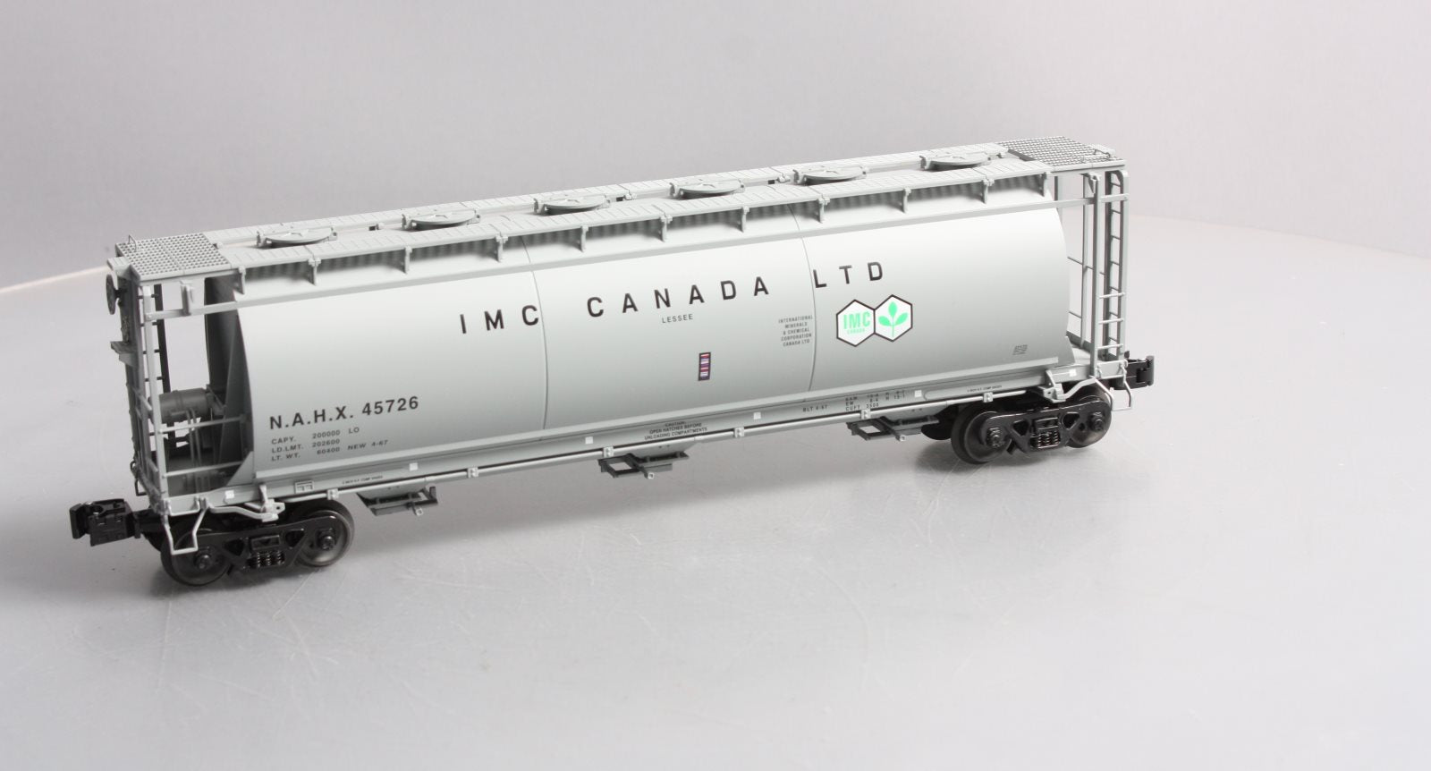 Ade 3032 シルバーリンゲ　all銀 モデル　 HOスケール Lionel 6-27172 O Gauge IMC Canada Cylindrical 3-Bay Covered Hopper