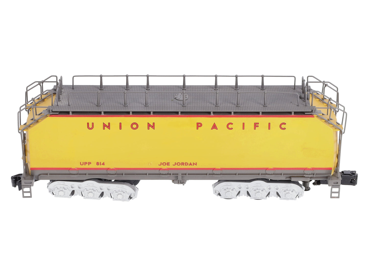 MTH 20-3559 O Union Pacific "Joe Jordan" Water Tender 3-Rail w/ Hi-Rail #814 LN/Box